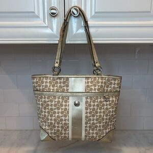 Coach Bag Purse Handbag Pocketbook Chelsea Heritage Signature Striped Tote Bag